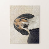 Puzzle Treeing Walker Coonhound Peinture - Art original (Vertical)
