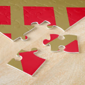 Puzzle treillis or et rouge (Côté)