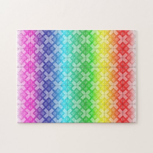 Puzzle - treillis tissé sur Arrière - plan arc-en- (Horizontal)