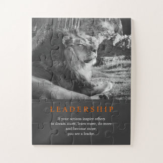 Puzzle Trendy Motivational Leadership Lion Black & White