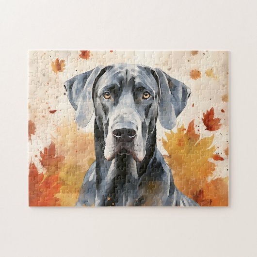 Puzzle Très Beau Chien Danois/Automne/Automne/Automne (Horizontal)