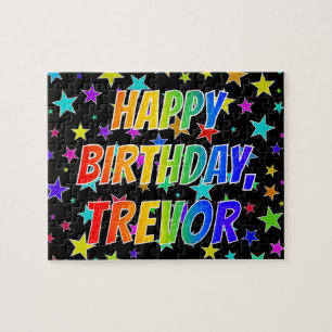 Puzzle "TREVOR" Prénom, amusant "HEUREUX ANNIVERSAIRE"