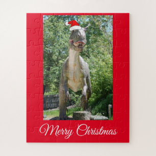 Puzzle Trex Dinosaur portant un casquette du Père Noël