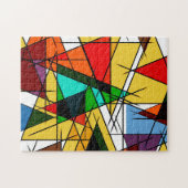 Puzzle Triangle Coloré Géométrique Moderne (Horizontal)