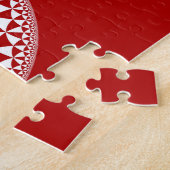 Puzzle Triangle rouge et blanc Rempli Mandala (Côté)