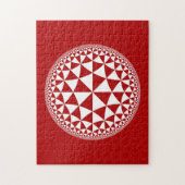 Puzzle Triangle rouge et blanc Rempli Mandala (Vertical)