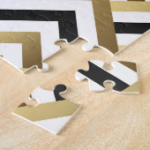Puzzle Triangles Abstraits : Noir Or sans joint (Côté)
