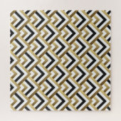 Puzzle Triangles Abstraits : Noir Or sans joint (Horizontal)