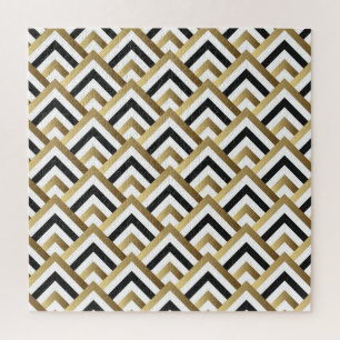 Puzzle Triangles Abstraits : Noir Or sans joint