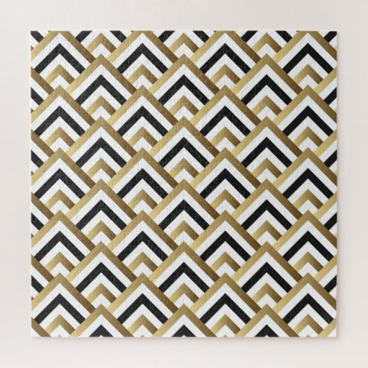 Puzzle Triangles Abstraits : Noir Or sans joint (Vertical)