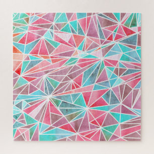 Puzzle Triangles aquarelle, mosaïque estivale lumineuse.