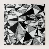 Puzzle Triangles De Mosaïque, Texture Blanc Noir. (Horizontal)
