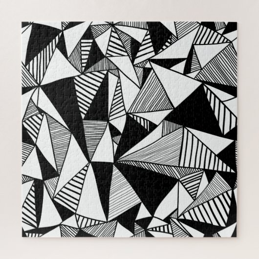 Puzzle Triangles De Mosaïque, Texture Blanc Noir. (Vertical)
