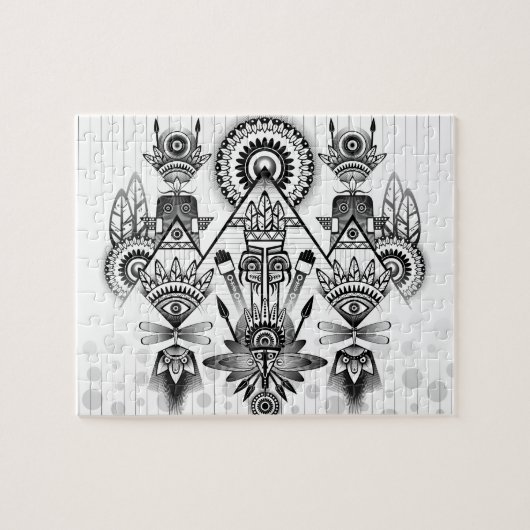 Puzzle Tribal autochtone Abstrait (Horizontal)