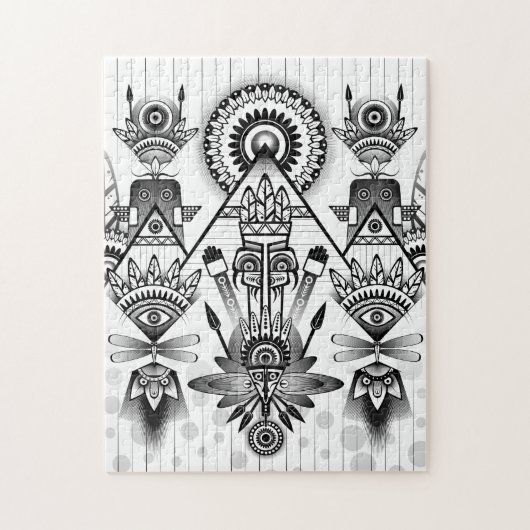 Puzzle Tribal autochtone Abstrait (Vertical)