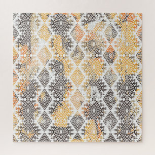 Puzzle Tribal géométrique Boho : Motif en détresse.