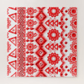 Puzzle Tribus rouge, motif ethnique aquarelle. (Horizontal)