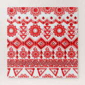 Puzzle Tribus rouge, motif ethnique aquarelle. (Vertical)