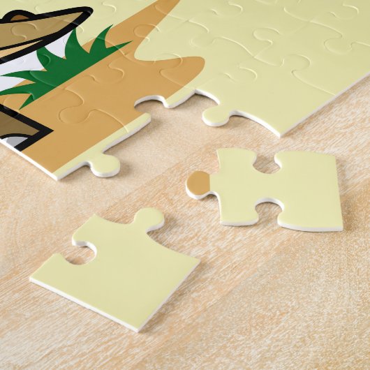 Puzzle Tricératops Dans Un Climat Tropical. (Côté)