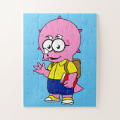 Puzzle Tricératops Nerd Avec Sac À Dos Et Manuel. (Vertical)