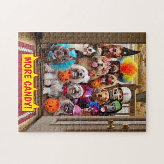 Puzzle Trick-or-Treating Dogs (Horizontal)