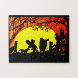 PUZZLE TRICK OU TRAITEMENT SUR LA TÊTE DE LA NUIT HALLOWE