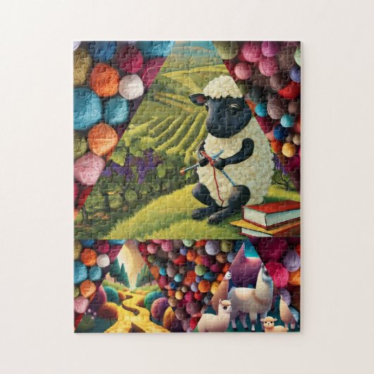 Puzzle Tricot coloré Mouton Laine Fer Jeu (Vertical)