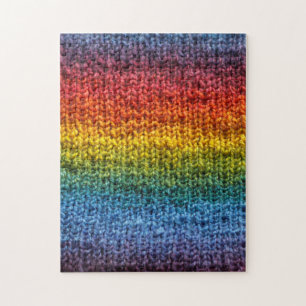 Puzzle Tricot Rainbow Knit Fabric Stockinette
