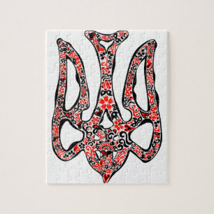 Puzzle Trident de l'emblème national ukrainien tryzub sty