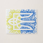 Puzzle Trident de l'emblème ukrainien tryzub dispersant l (Horizontal)