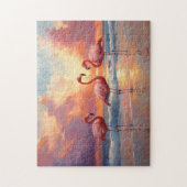Puzzle Trio Flamant rose sur la plage (Vertical)
