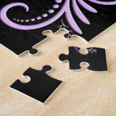 Puzzle Triple Jour Noir Des Crânes Morts Roses Violets (Côté)