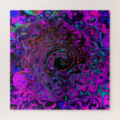 Puzzle Trippy Black et Magenta Retro Liquid Swirl (Horizontal)