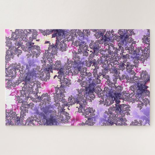 Puzzle Trippy Funky Boho Pastel Spiral Fractal Art (Horizontal)