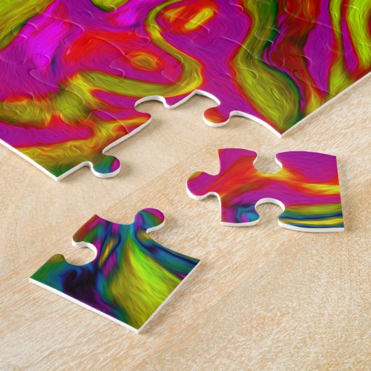 Puzzle Trippy Sky Blue Abstrait Retro Liquid Swirl (Côté)