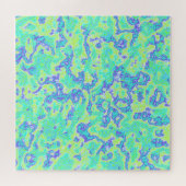 Puzzle Trippy Squiggly Groovy Gras Néon Trip Acide Marbre (Horizontal)