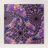 Puzzle Trippy Super Boho Colorful Jewel Tone Fractal Art (Horizontal)