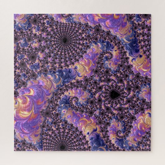 Puzzle Trippy Super Boho Colorful Jewel Tone Fractal Art (Vertical)