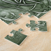 Puzzle Triquetra Trinity Sage de noeud Vert Faux Metallic (Côté)