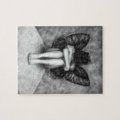 Puzzle triste de fille de papillon (Horizontal)