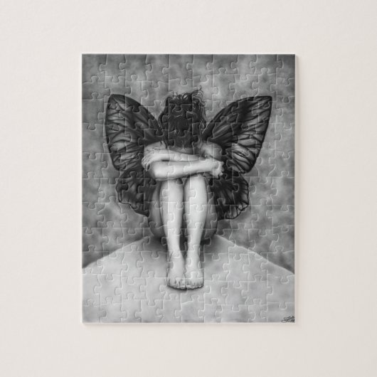 Puzzle triste de fille de papillon (Vertical)