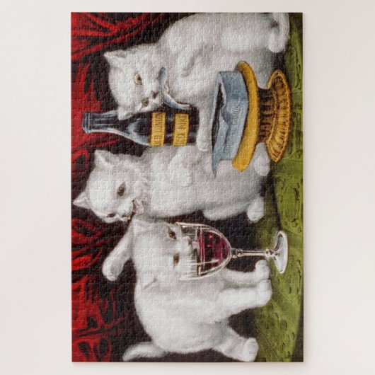 Puzzle Trois chatons heureux à la fête (Vertical)