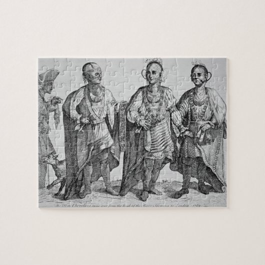 Puzzle Trois chefs cherokee américains, 1762 (gravure) (Horizontal)