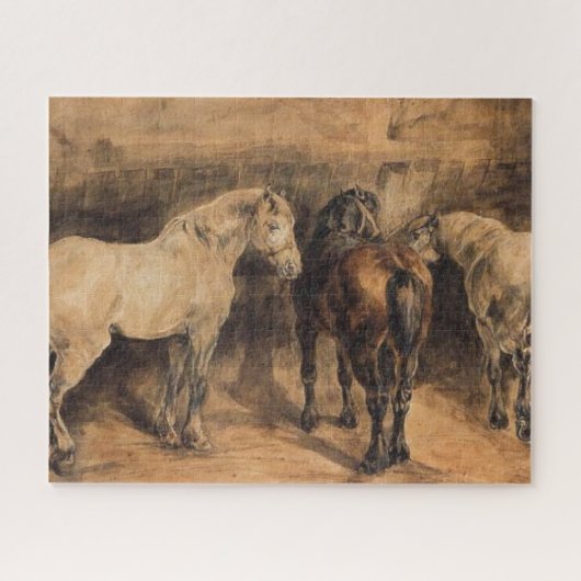 Puzzle Trois chevaux dans leur stabilité (Théodore Gérica (Horizontal)