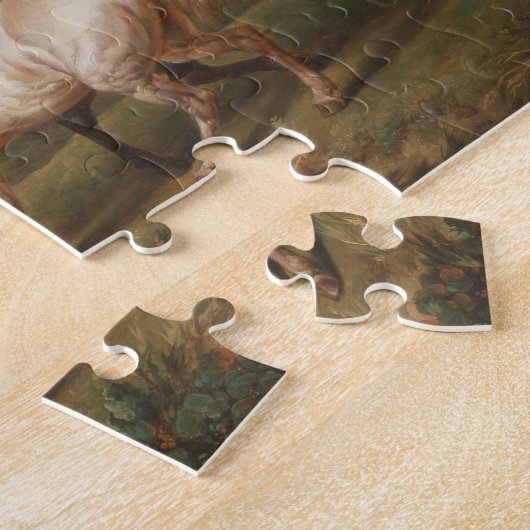 Puzzle Trois chevaux dans un paysage orageux (Côté)