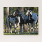 Puzzle Trois Chevaux De Peinture Se Trouvent Ensemble (Horizontal)
