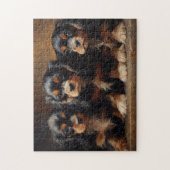 Puzzle Trois chiots Cavalier King Charles Spaniel (Vertical)