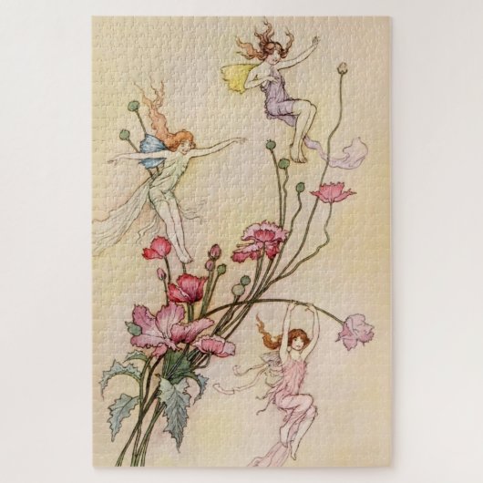 Puzzle « Trois esprits fous de joie » par Warwick Goble (Vertical)