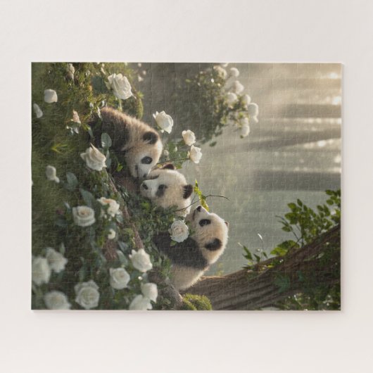 Puzzle Trois mignons Pandas (Horizontal)