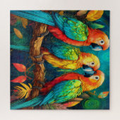 Puzzle Trois perroquets aux couleurs vives (Horizontal)